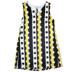 FROCK SHOP striped polka-dot sleeveless trapeze dress